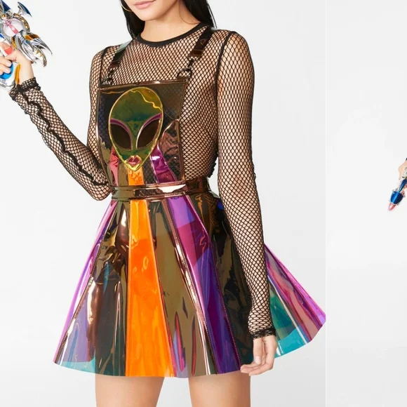 DollsKill Current Mood Alien Beam ME Up hologram overall dress - Picture 6 of 9